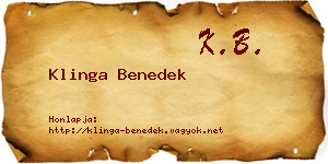 Klinga Benedek névjegykártya